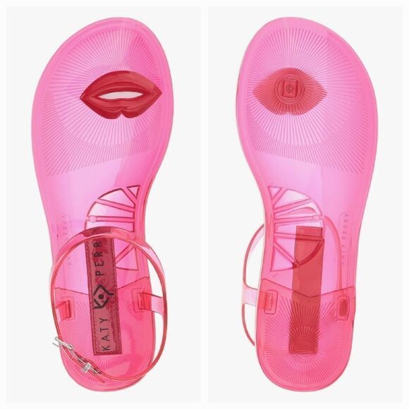 🔸️NIB Katy Perry Red Lips Geli Sandals Size 8 - Picture 1 of 10
